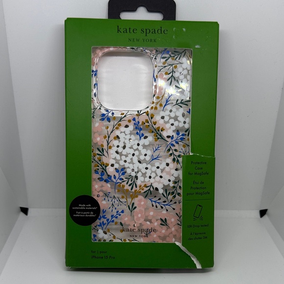 kate spade Other - kate spade New York iPhone 15 Pro Case - Pink, Blue, and Gold Floral